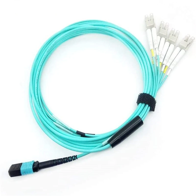 

MPO/MTP Breakout Cable, MPO/MTP to 8 x LC (4 Duplex), 40GbE QSFP 40GBase-SR4, 50/125 OM3 Multimode Fanout Fiber Optic Cable