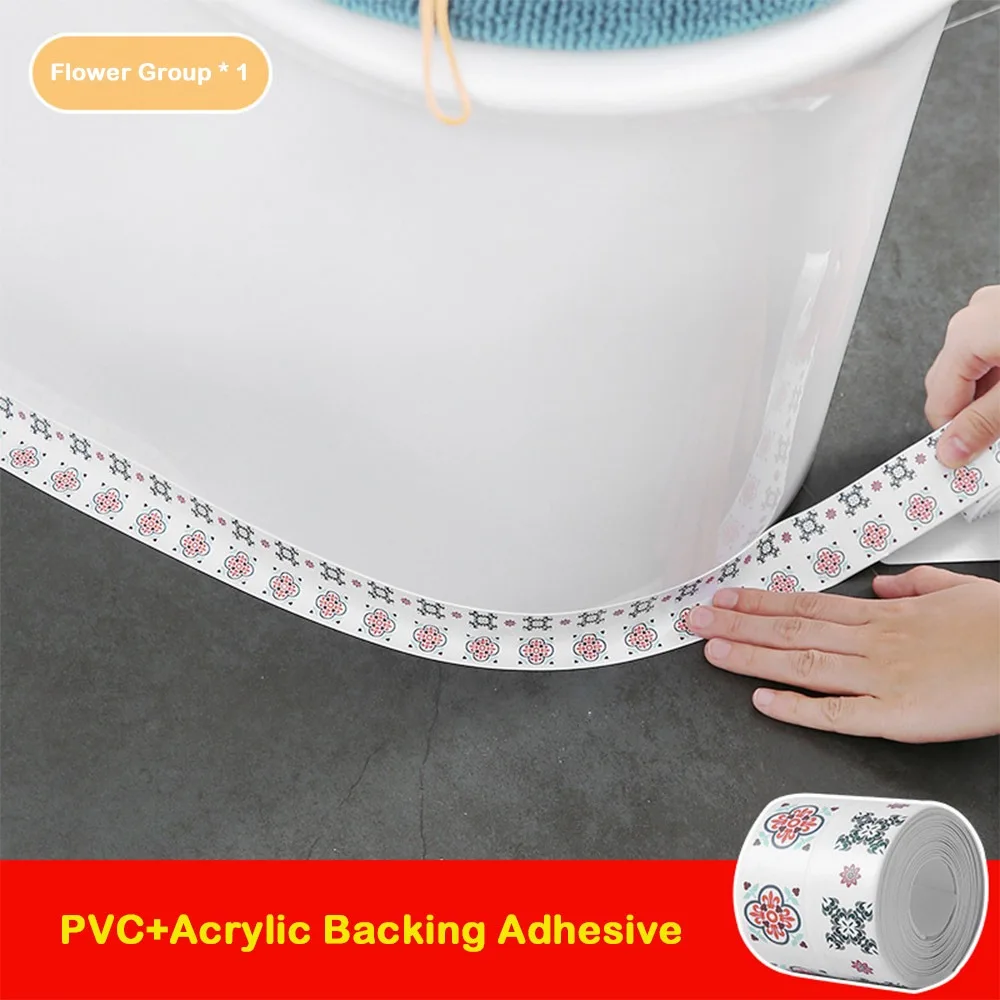 Durable Waterproof Caulk Tape Self Adhesive PVC Sealant Strip Flexible Mold-proof Toilet Edge Protector for Countertop Bathroom