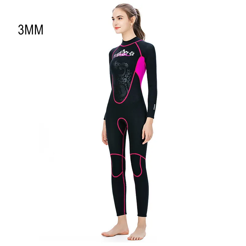

3MM Women Full Body Neoprene Keep Warm Spearfishing Kayaking Swim Diving Suit Scuba Long Sleeve Snorkeling Drifting WetSuit