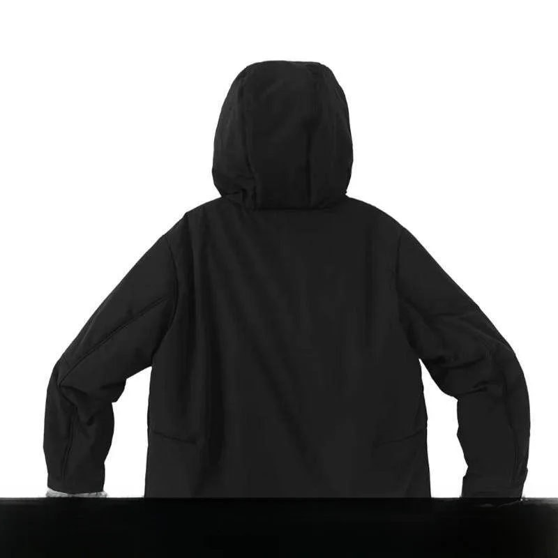 

Bebe Women's Bla Cotton Jaet Winter Bread Sle Warm Loose Hooded Windproof Outdoor Fce-Lined Zipper Closure ort Coat