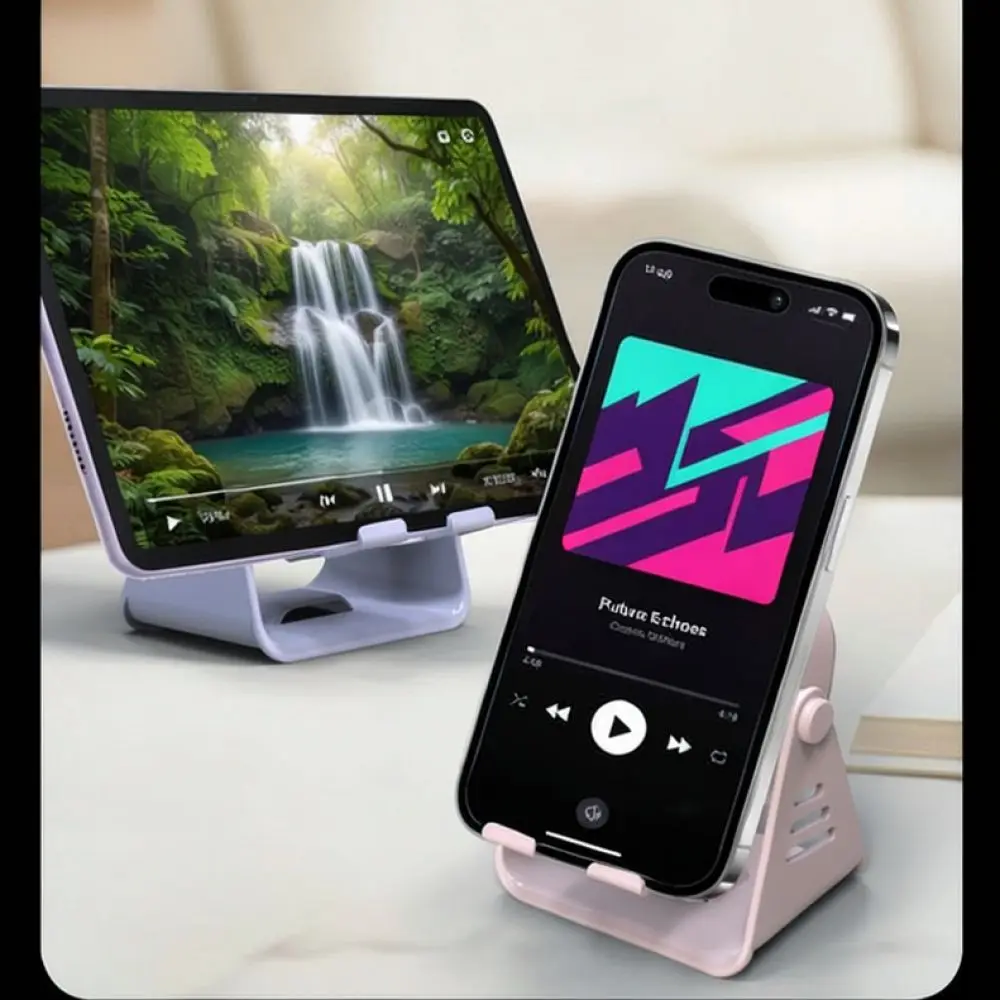 Desktop Bluetooth Speaker Cradle Phone Stand With Soft Lighting Rechargeable Wireless Audio Device For Bedside Table Decor
