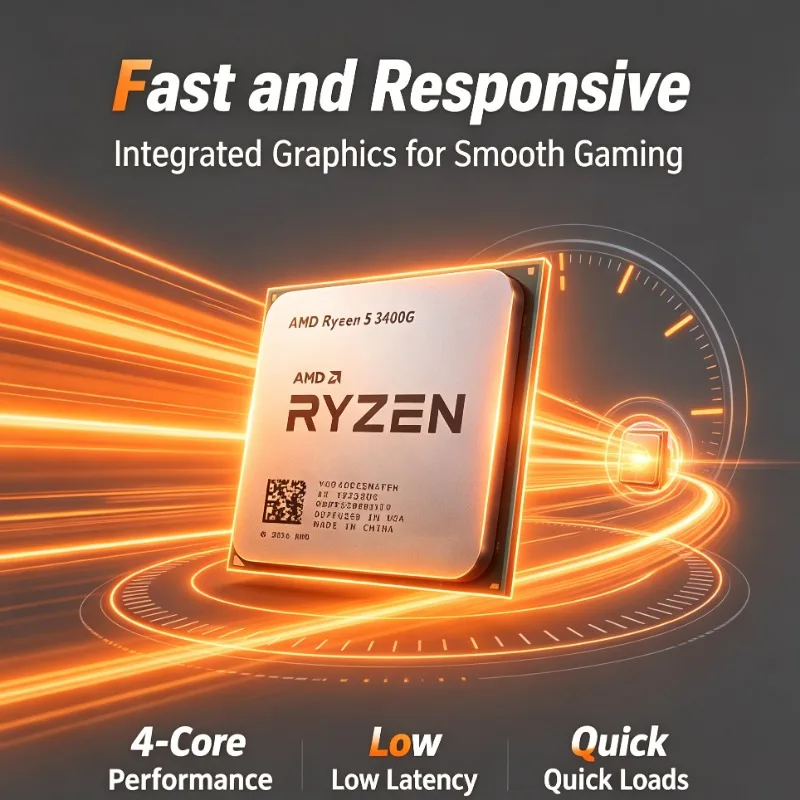 AMD Ryzen 5 3400G 3.7GHz 4 Core 8 Thread 65W Vega 11 Graphics APU AM4 CPU YD3400C5M4MFH Without Cooler