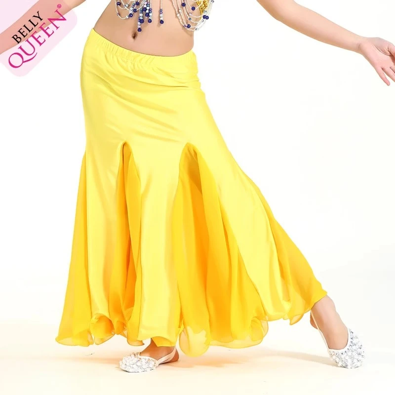 Trajes de dança do ventre personalizados para crianças, saia, roupas de dança indiana, conjunto de fantasia de cauda longa, saia infantil