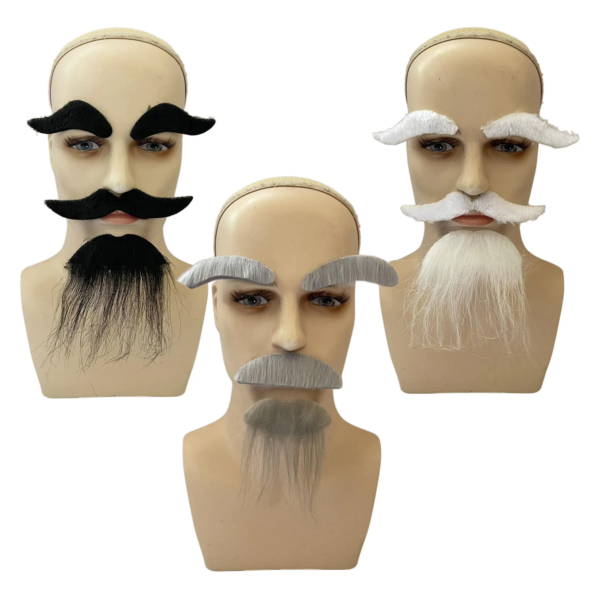 Funny Prom Dress Up Wig Santa Claus Wig White Exploding Head Pirate Wig Beard Character Costume Party Props