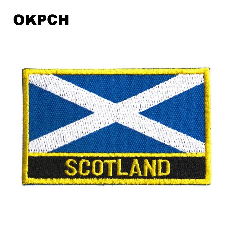 SCOTLAND BLUE Flag Embroidery Patches Iron on Saw on Transfer patches Sewing Applications for Clothes in Home&Garden