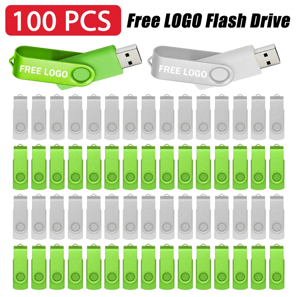 100Pcs/lot USB Flash Drive 64GB Pen Drive 512MB 1GB 2GB 4GB 8GB 16GB Pendrives Usb Stick 32GB Memory Stick Free Custom Logo Gift
