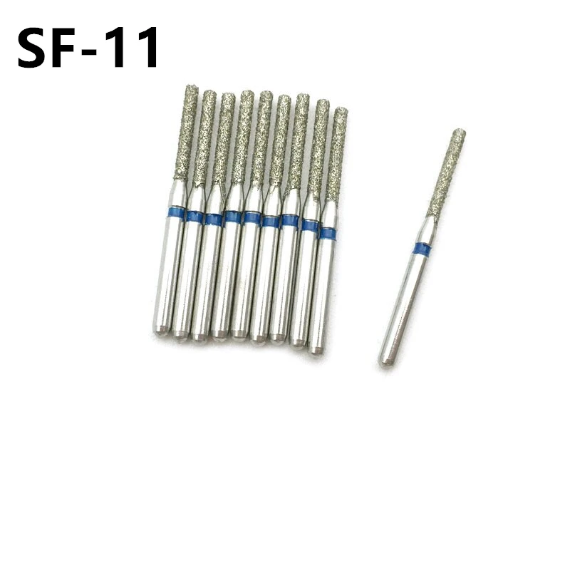 10pcs/set Dental Diamond Bur Drill FG High Speed Burs for Polishing Smoothing Dentist Tools SF-11