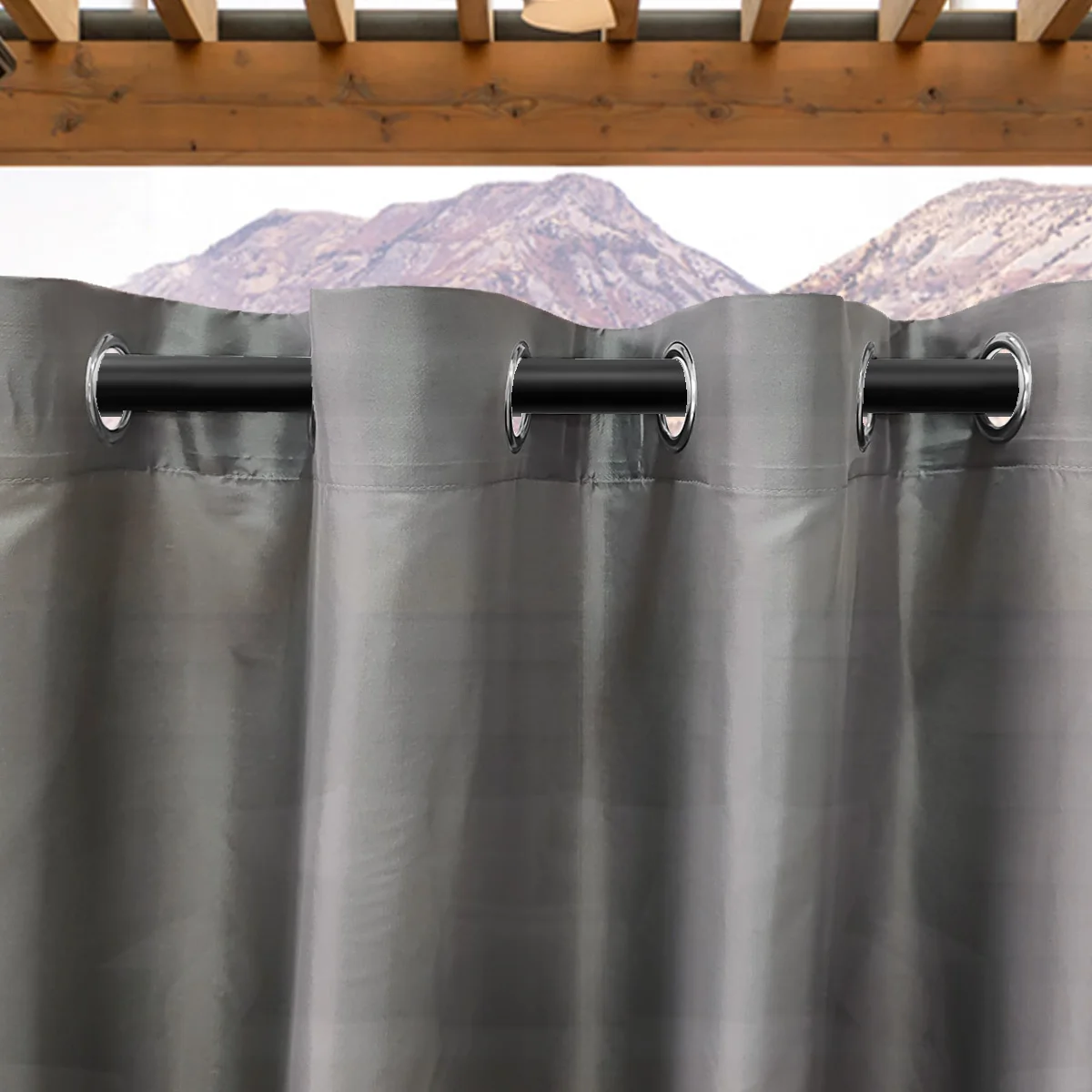 2PCS Outdoor Curtain, Suitable For Courtyard Waterproof, Weatherproof, UV-Proof Exterior Curtain, Suitable For Gazebo