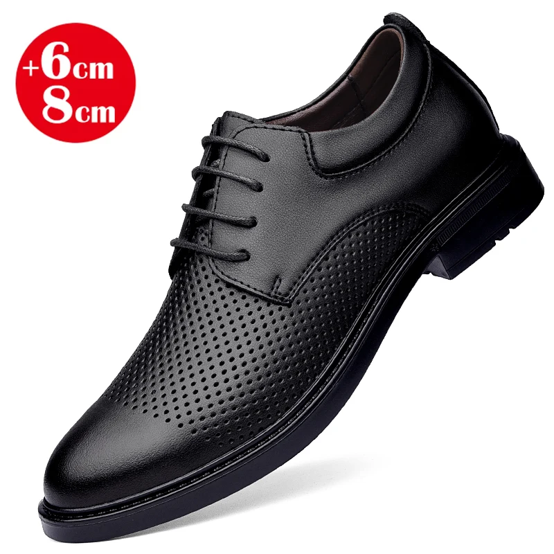 

6cm 8cm Platform Elevator Shoes Men Lifting Shoes Plus Size Business Hidden Heel Height-Increasing Height Increase Casual Shoes