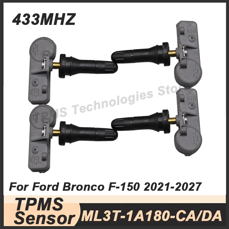 

1/4 шт. датчик давления в шинах TPMS для Ford F-150 2021-2027 ML3T-1A180-CA ML3T-1A180-DA 433 МГц