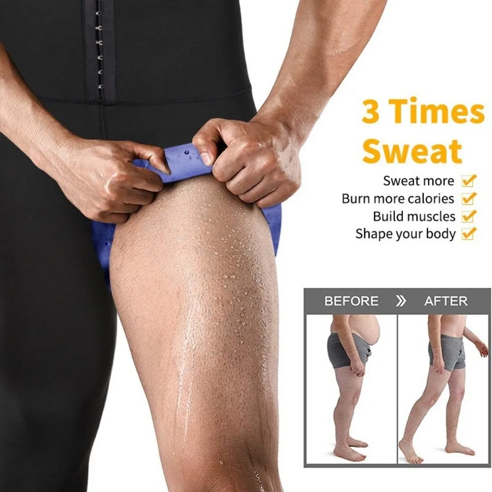 

Compression Fit Sweat Absorption Pants Hot Thermo Sweat Absorption Body Shaper Gym Ready Tummy Control Men Loss Leggings