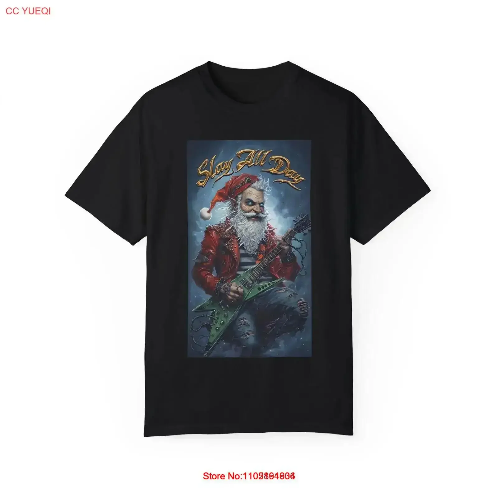 

Slay All Day Metal Santa T Shirt vintage Washed Breathable Casual homme designer clothes Versatile Soft Comfortable vintage