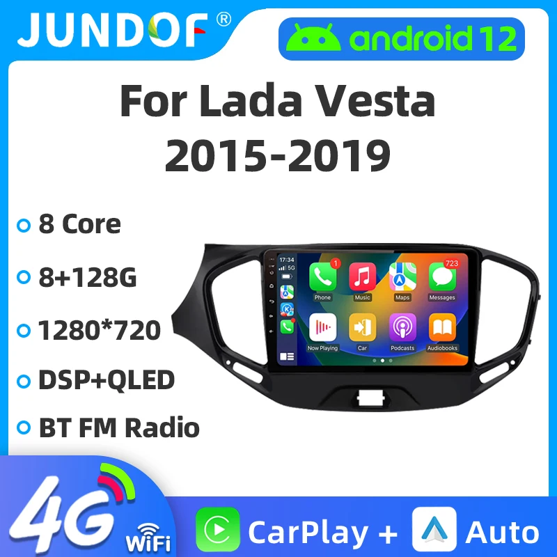 

Jundof 2din Android Car Radio For LADA VESTA 2015-2019 Carplay Stereo Player Autoradio WIFI GPS Navigation FM/RDS