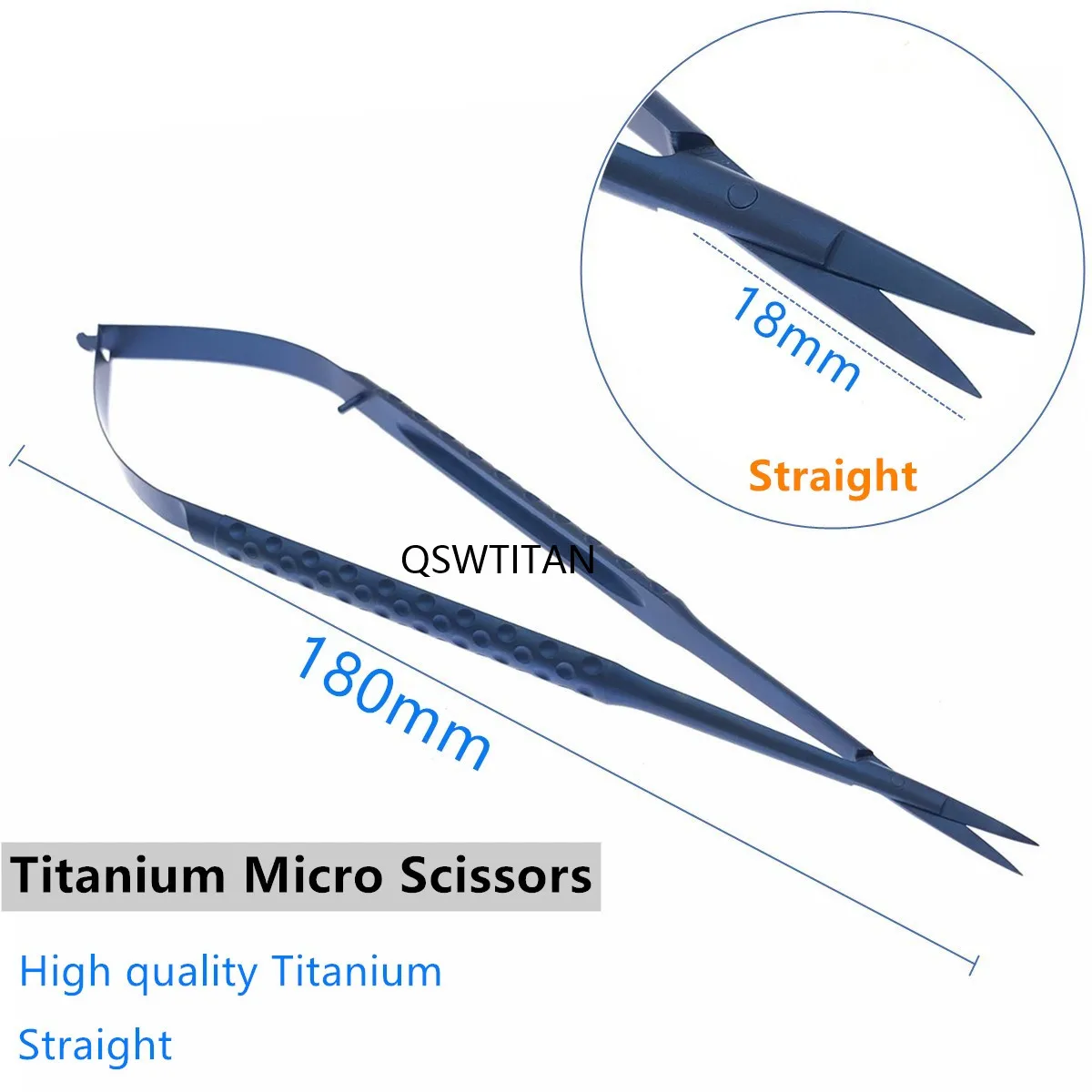 Giải Phẫu Thần Kinh Micro Kéo Titanium Microscissors 18Cm Đèn Microsurgical Kéo Dụng Cụ