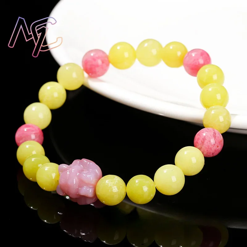 Natural Jade Fox Bead Bracelet Agate Gemstone Exquisite Design Young Girls Fashion Jewelry Real Stone Best Seller Holiday Gift