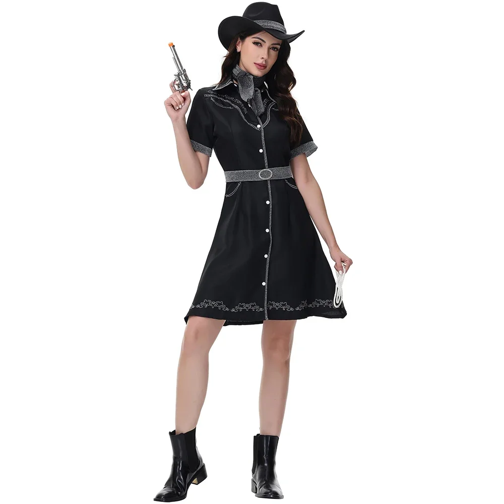 

Halloween Adult Women Western Cowboy Costume Sexy Singer Disco Western Cowboy Role-playing Costume Modern Dance Suit