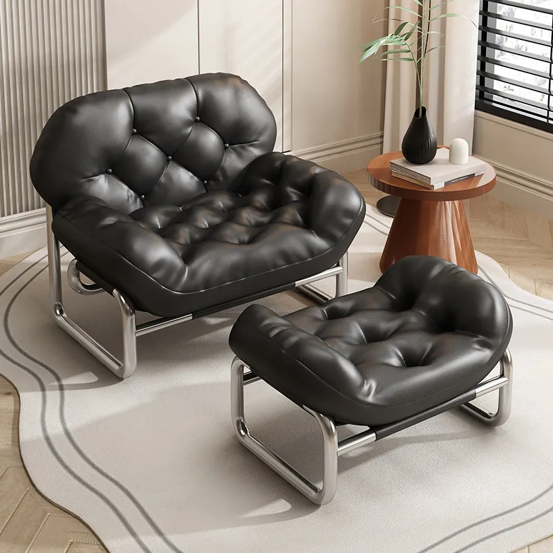 

Lazy sofa reclining and sleeping leisure recliner bedroom single small sofa chair black chair