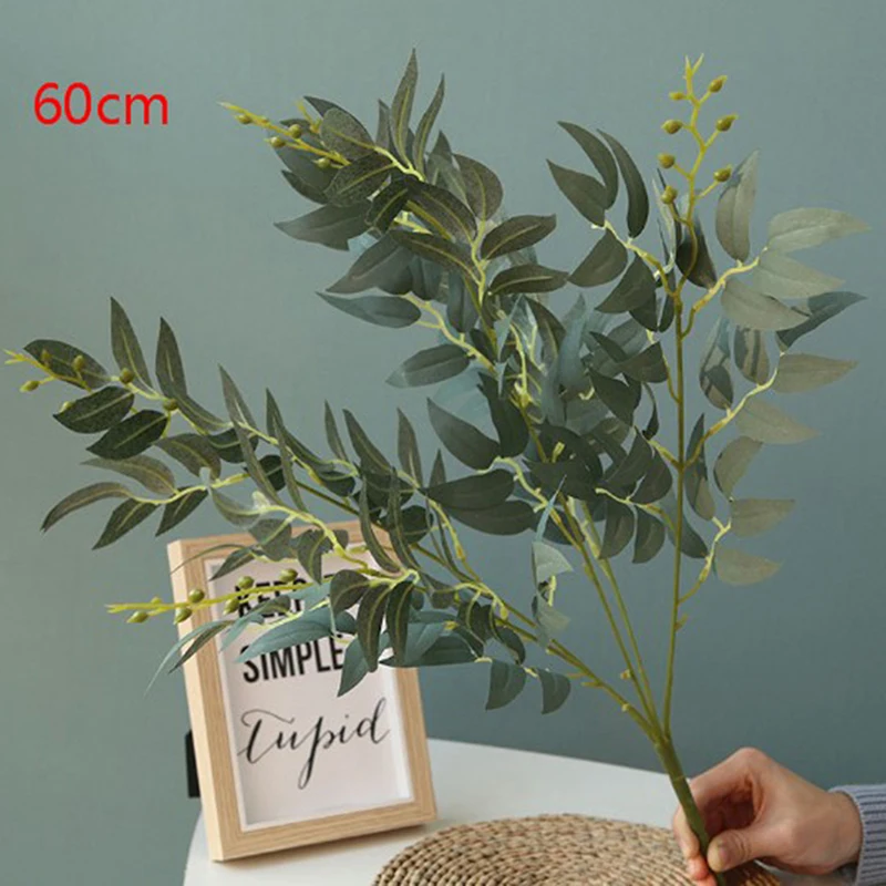 Artificial Leaves Bouquet Fake Willow Jungle Wedding Backdrop Decoration Christmas Faux Foliage Vine Party Home Decor Plant Xmas