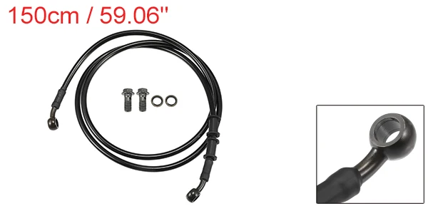 Motoforti 90 cm Motorrad geflochtener hydraulischer Bremsleitung Ölschlauch Schwarz Armeegrün 1 Set – Detail 14
