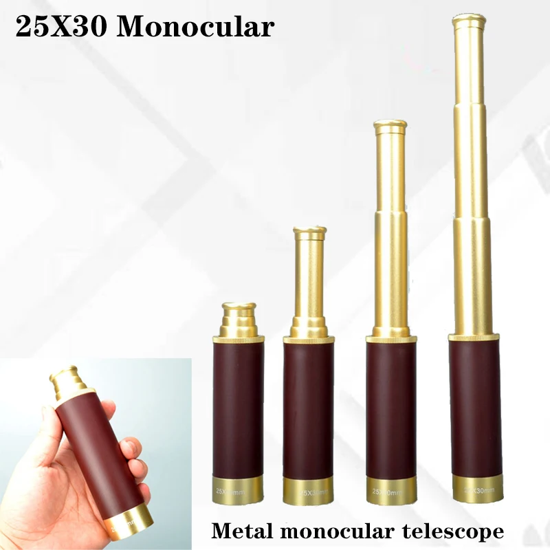 25x30 Monocular Telescope Mini Portable Spyglass Professional Monocular Bak4 Metal Telescope FMC Travel Hunting Outdoor Camping