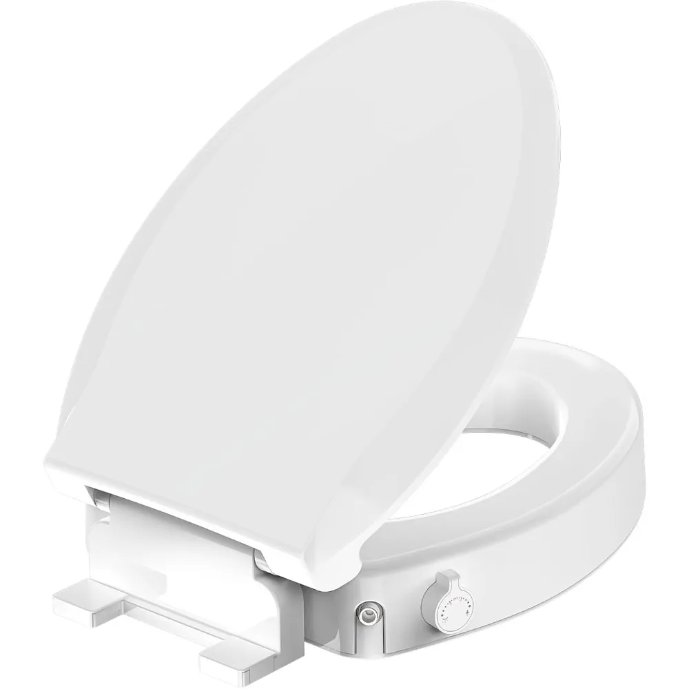 

Bidet Toilet Seat Raised 2.91in, Toilet Seat with Bidet Riser Elongated 18.5 Inch, Bidet Wash + Female Wash + Self Clean 3 Wash