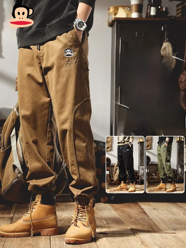 

Мужские повседневные рабочие брюки PaulFrank Fce Lined Thi, новые удобные молодежные хлопковые длинные брюки на весну и осень