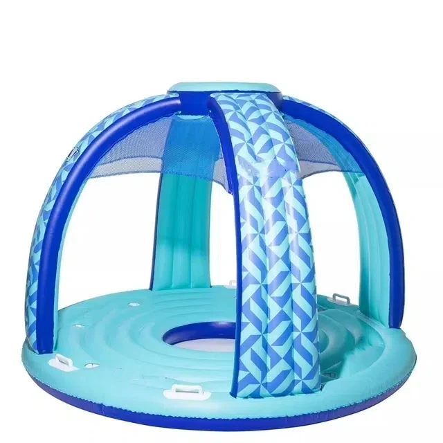6-10 Person Commercial Floating Party Tent DWF Inflatable Water Island with Canopy Newly
