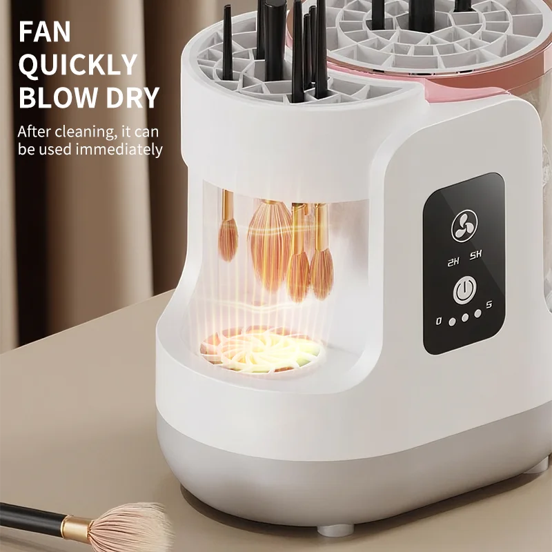 Multi-Functional Automatic Cosmetic Electric Makeup Brush Cleaner Machine with Makeup Brush Dryer for Makeup Sponges and Brushes