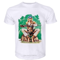 Funny Top Tees Mens Tshirt Mens luxury cotton T shirt Bud Spencer I am with the Hippos Terence Hill Movie Mesh T-Shirt