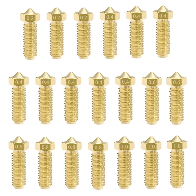 20PCS Barss Nozzles Kit For Kobra 2, 3D Printer 8PCS 0.4Mm And 3PCS 0.2Mm, 0.6Mm, 0.8Mm, 1.0Mm Nozzles Kit