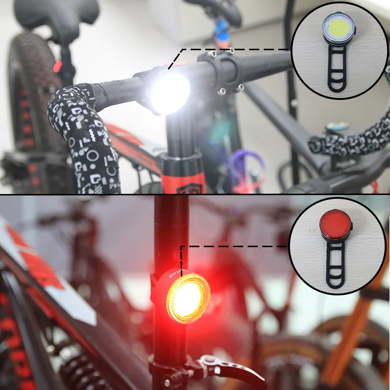 BUCKLOS Bicycle COB Light Set USB Charging High Visibility Taillight 500lm MTB Road Bike Light Lamp Cycling Accessories