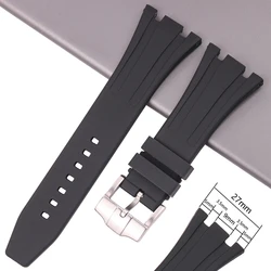 Rubber Watchband 27mm for AP Blue Black Strap Men Waterproof Soft Silicone Watch Band Accessories