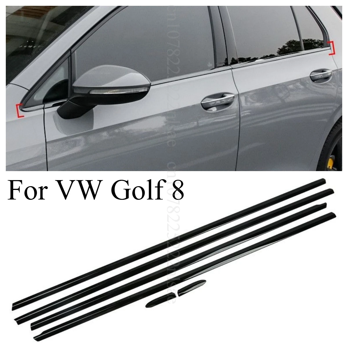 

Для VW Golf 8, отделка окна, хромированные внешние аксессуары, стильная декоративная полоса, защита от царапин, украшение для боковой двери