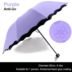 6 Color Fun Creative Water Blossom Umbrella Women's Fashion Folding Flouncing Umbrella Double Layer Windproof Anti Uv Umbrella