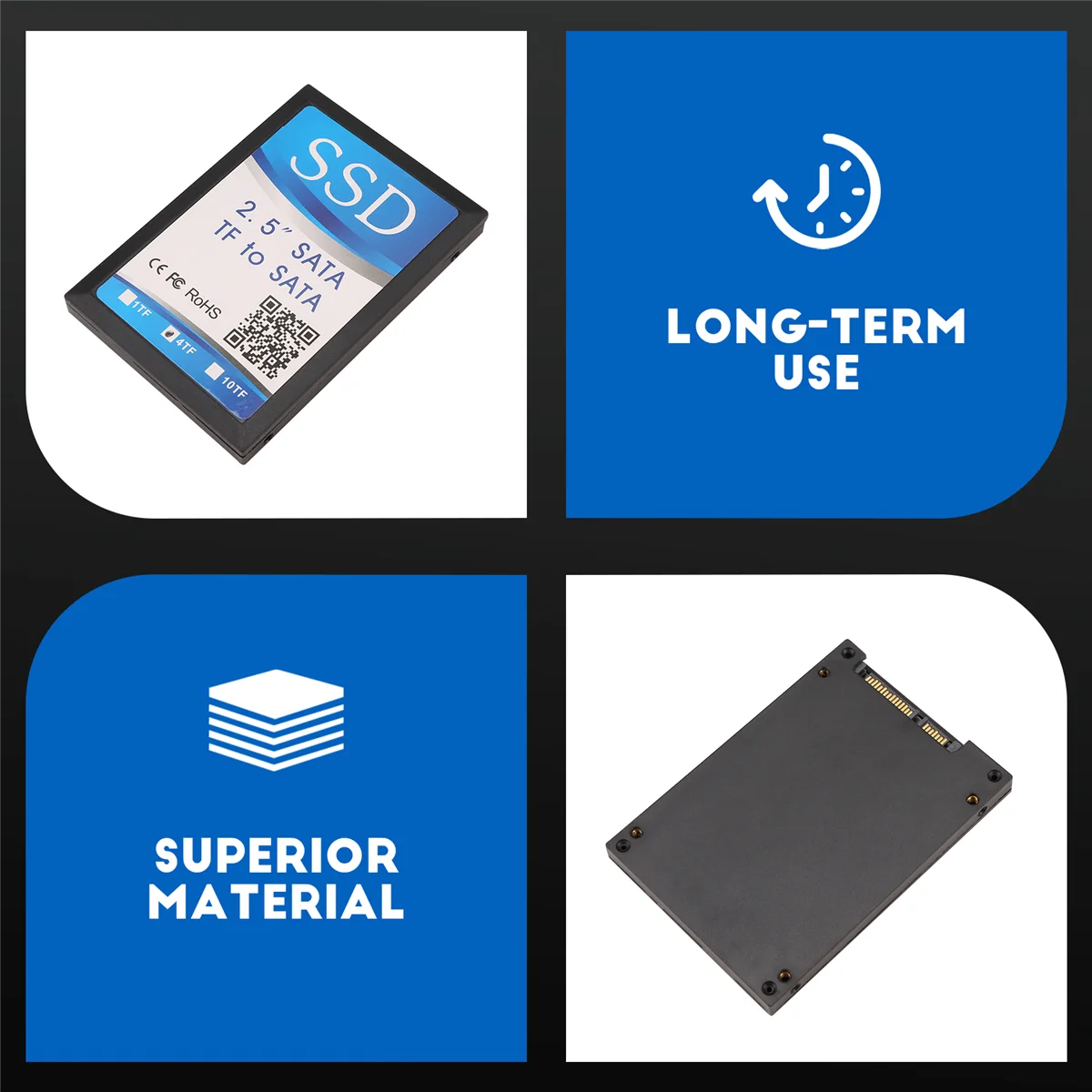 Available 2.5 Inch 4 TF to SATA Adapter Card, Self-Made SSD Solid State Drive, For Micro-SD to SATA Group RAID Card