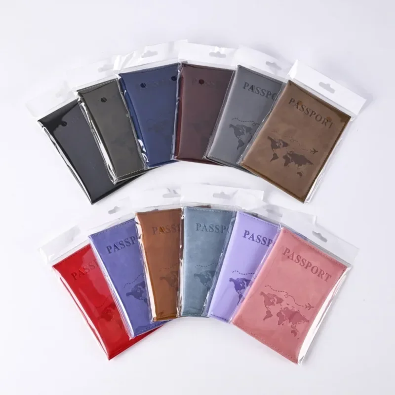 Passport Cover for Women Men PU Leather Passport Case ID Holder Card Bag Package Card Sleeve Holder Travel Accessorie