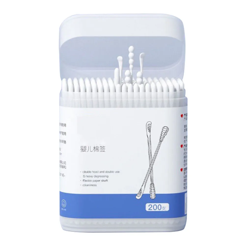 1 Box Baby Cotton Swabs Disposable Cotton Sticks Soft Safe Double-Headed Swabs Ear Nose Cleaning Makeup Remover Nail Polish