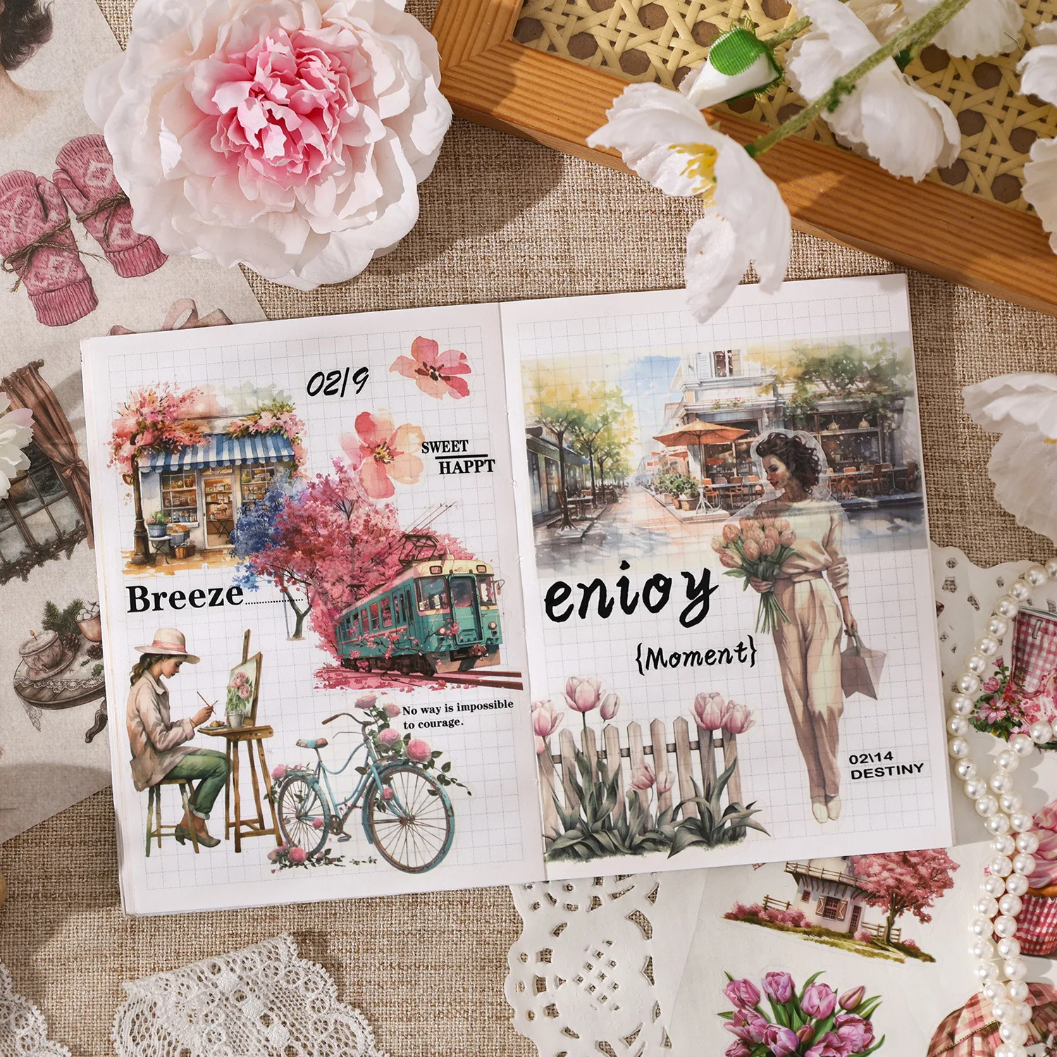 السيد ورقة 20 قطعة سلسلة وقت الذاكرة كبيرة الحجم ملصق كتاب كتيب المواد الكولاج DIY التقويم بطاقة المعايدة بطاقة بريدية الصورة