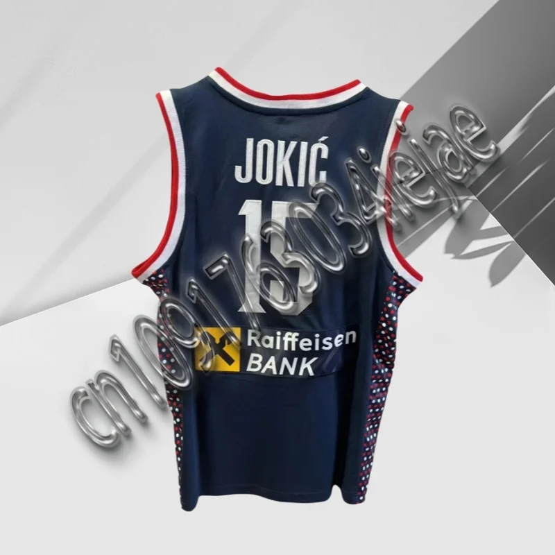 

Basketball jerseys 2024 Srbija 15 Jokic jersey moto embroidery Cheap High Quality Outdoor sportswear White navy blue