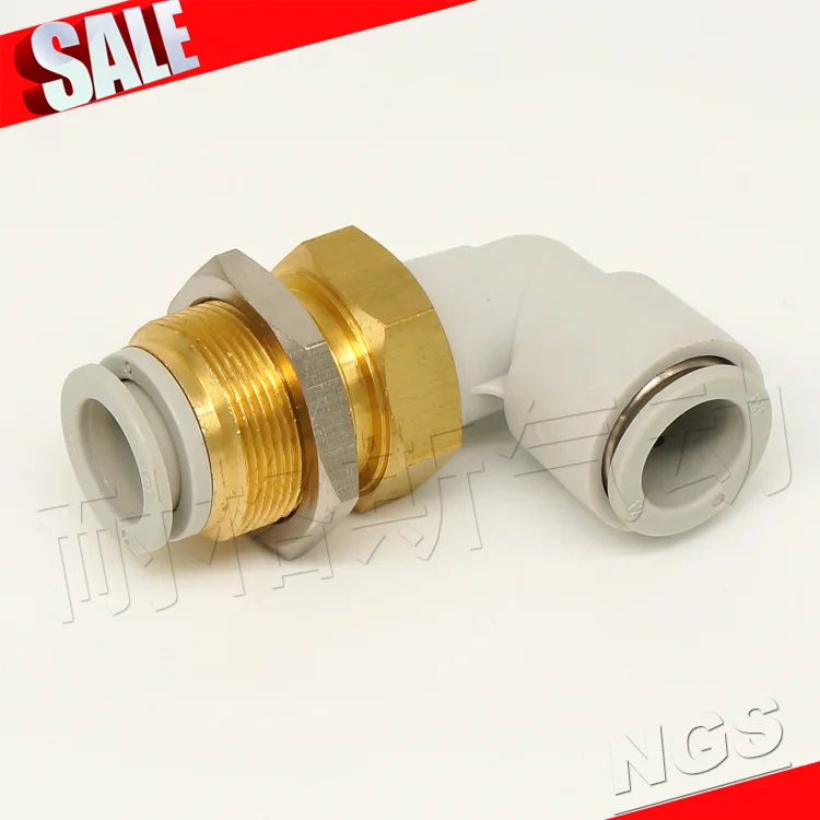 Pneumatic Connector PLM/KQ2LE Type Elbow Air Pipe Fitting Bulkhead Quick-Joint KQ2LE04-00 KQ2LE06-00 KQ2LE08-00 KQ2LE10-00E