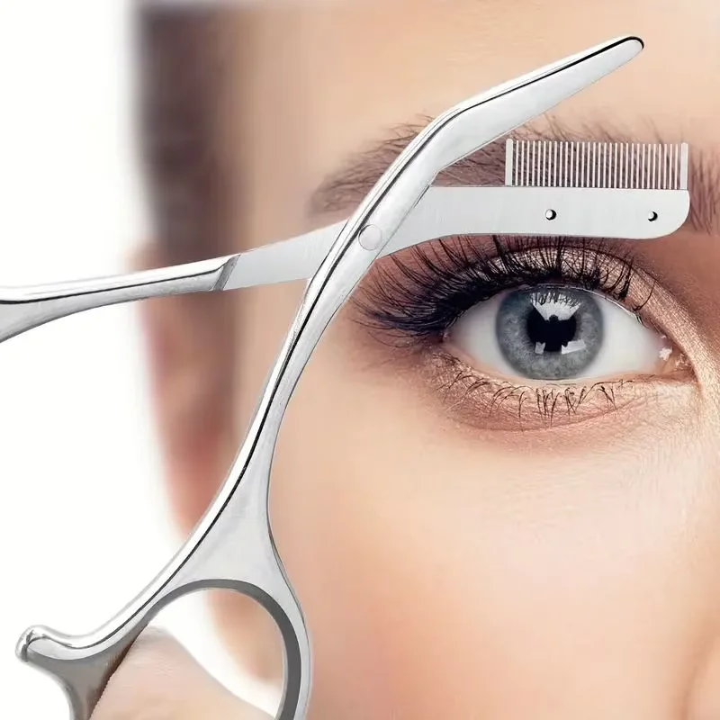 Juego de tijeras y peines para recortar cejas de acero inoxidable, herramienta de aseo de precisión para hombres y mujeres, depilación sin esfuerzo