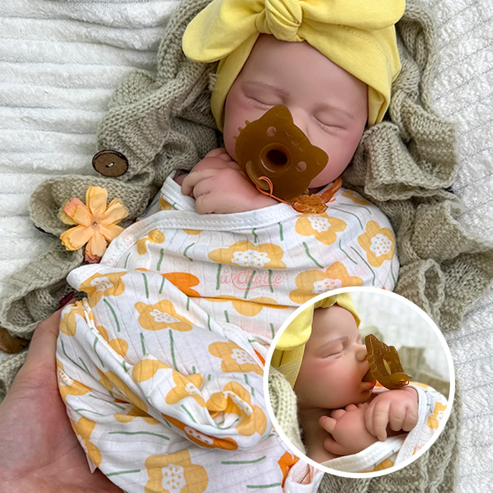 ตุ๊กตาซิลิโคนรีบอร์นขนาด 20 นิ้ว เหมือนจริง ตุ๊กตา Loulou เด็กผู้หญิง งานแฮนด์เมด ตุ๊กตาน่ารัก หลับตาเหมือนเด็กแรกเกิด สำหรับสะสมและเล่น