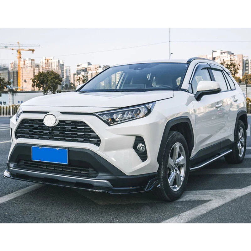 For 3PCS NEW Toyota RAV4 ABS Front Bumper Diffuser Lip Splitter Anti - Collision Black Accessories Refit 2020 2021 2022 Year