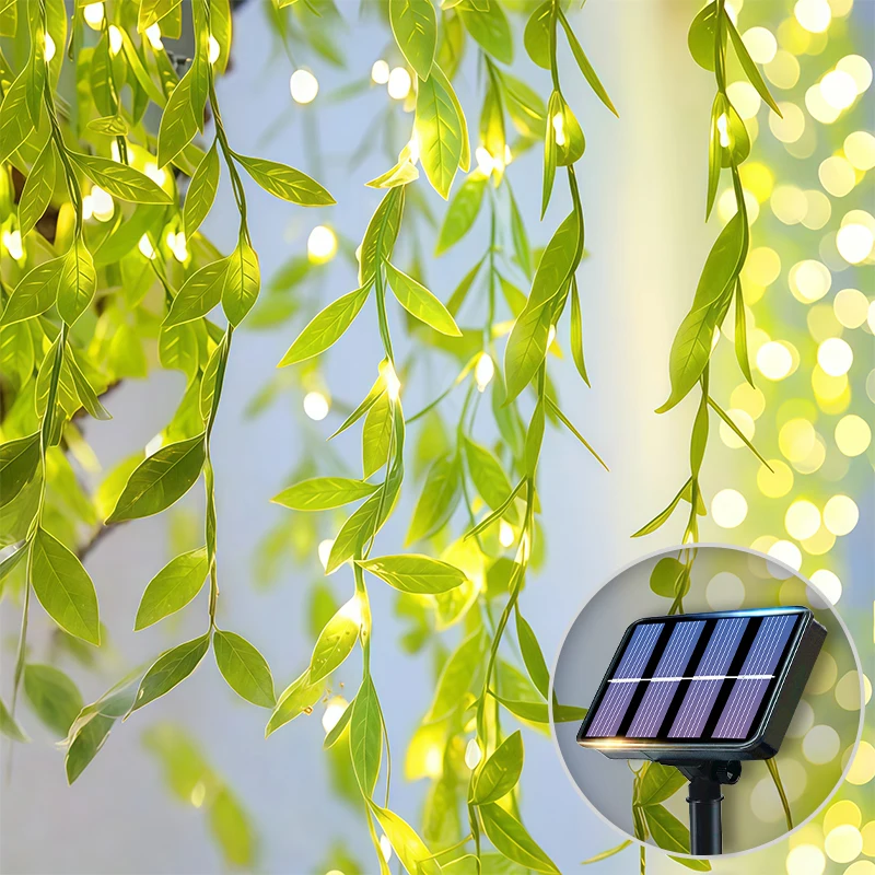 Weihnachtliche Solar-Kunstefele-Lichterkette für Garten und Straße, 8 Modi, wasserdichte Feenlichter für Party, Hochzeit, Weihnachtsdekoration