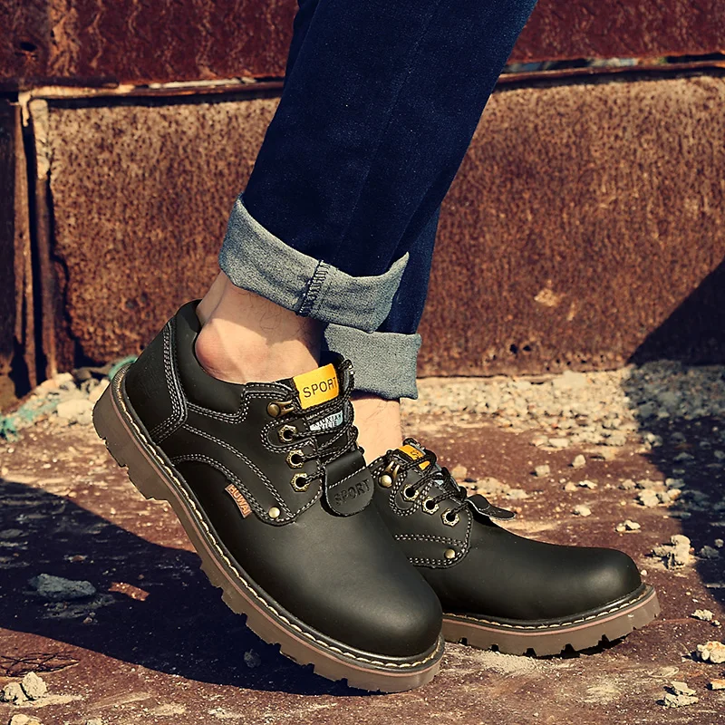 Nouvelles chaussures hommes en cuir Original britannique hommes outillage bottes chaussures de travail classique bottines en cuir chaussures décontractées Sapatos Para Hombre