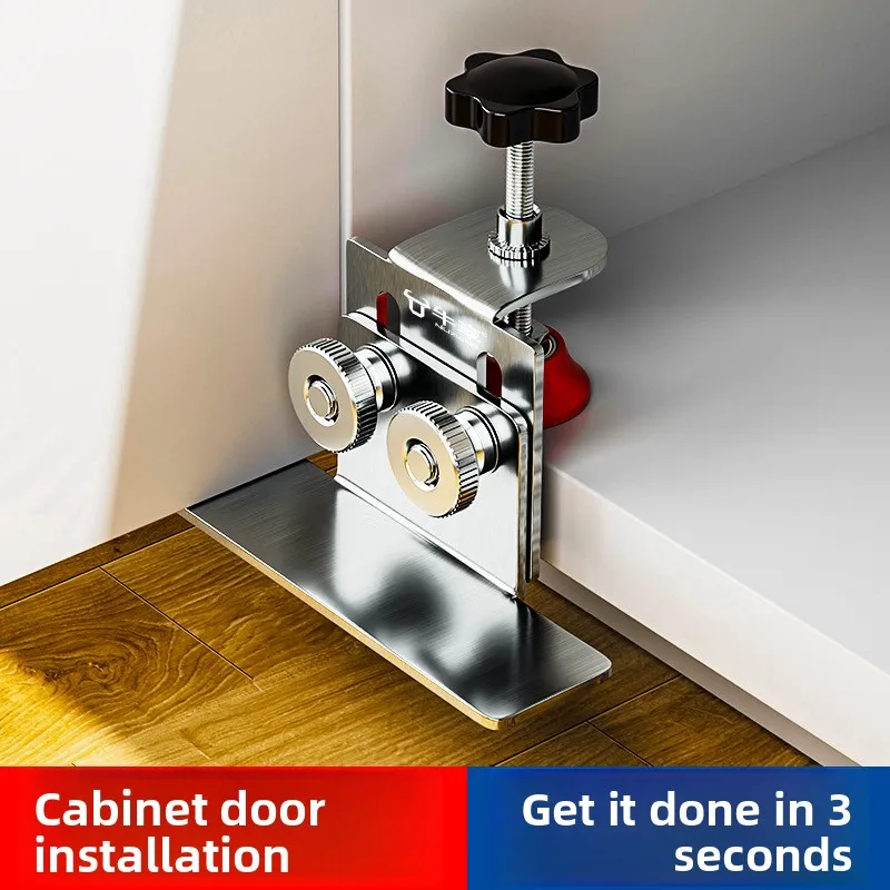Multi-functional woodworking cabinet door installation locator Adjustable woodworking auxiliary stainless steel