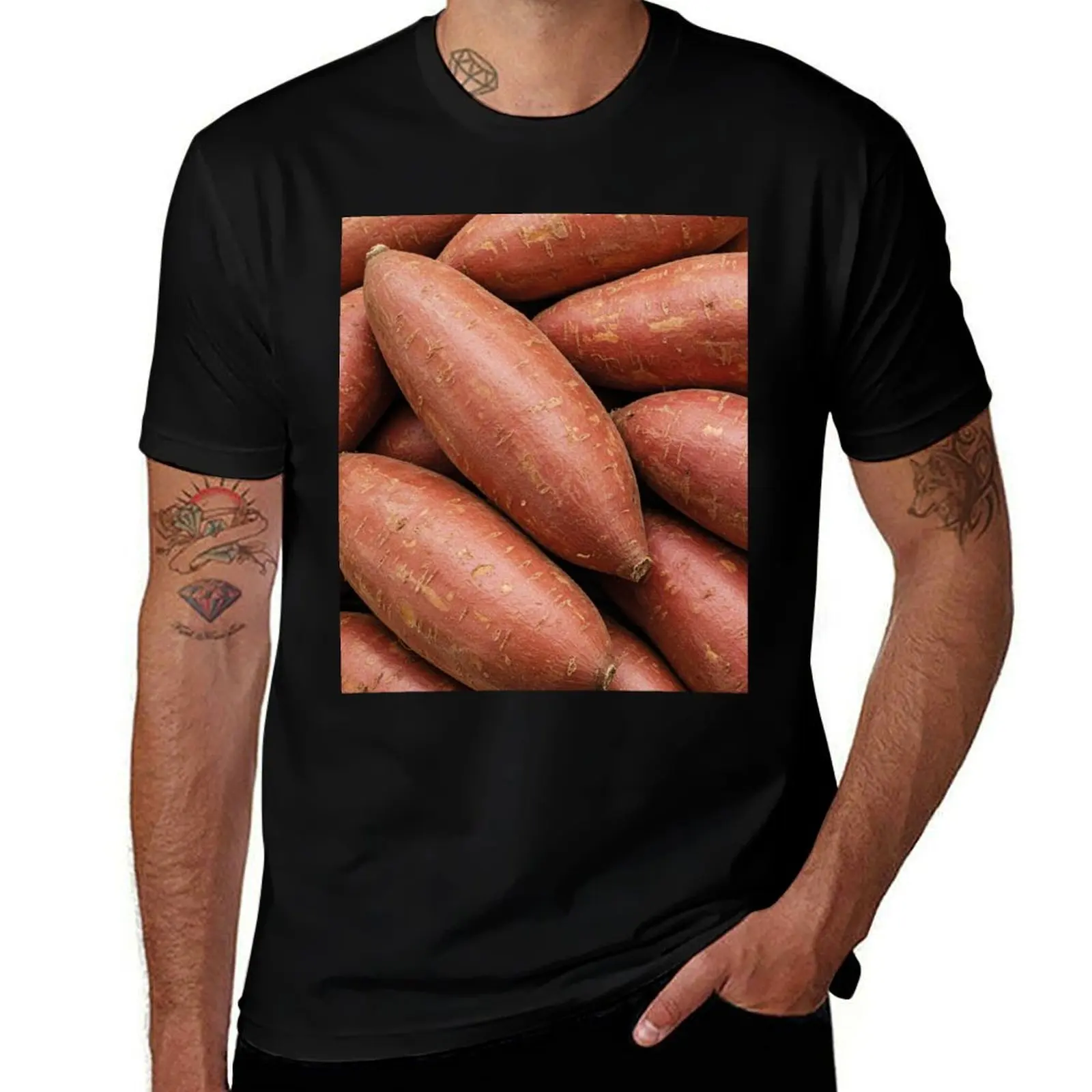 

Sweet Potatoes T-Shirt tops oversizeds kawaii clothes shirts men graphic
