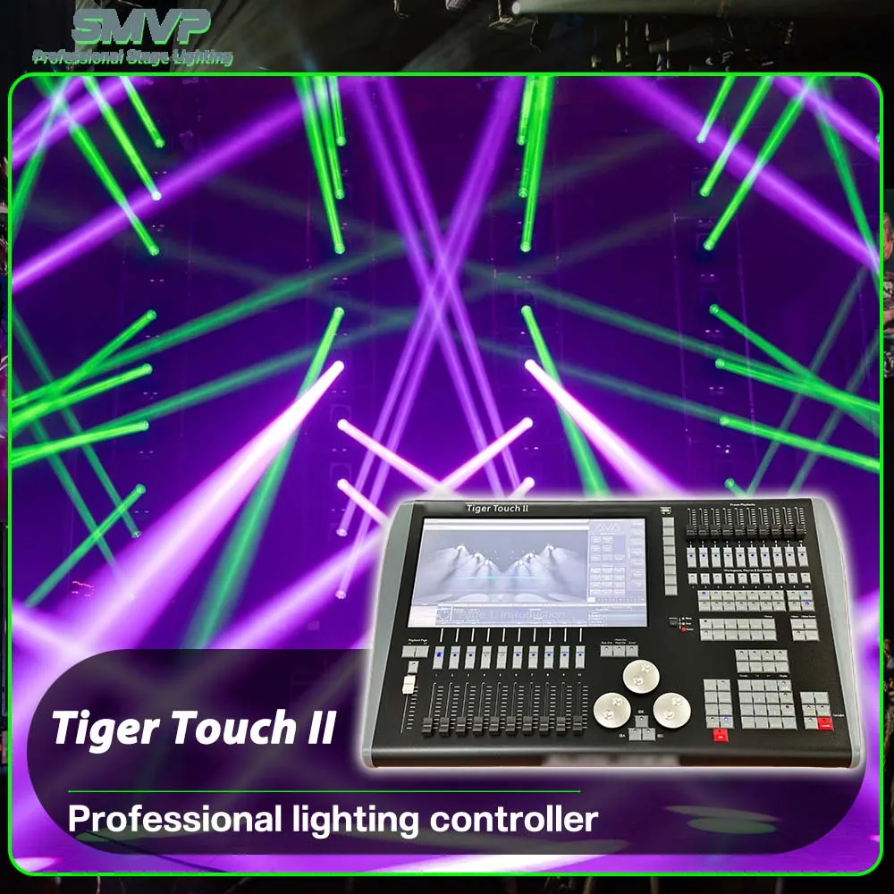 

New Tiger Touch II V18 Console With Electric Push Rod DMX512 Stage Light Controller For DJ Disco Concert Show Party Wedding Bar