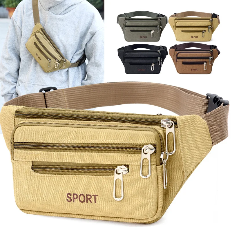 

Новая мужская поясная сумка из канваса 2026 года для стройплощадки, повседневная спортивная сумка для активного отдыха, многофункциональная сумка для телефона, нагрудная сумка для кассира