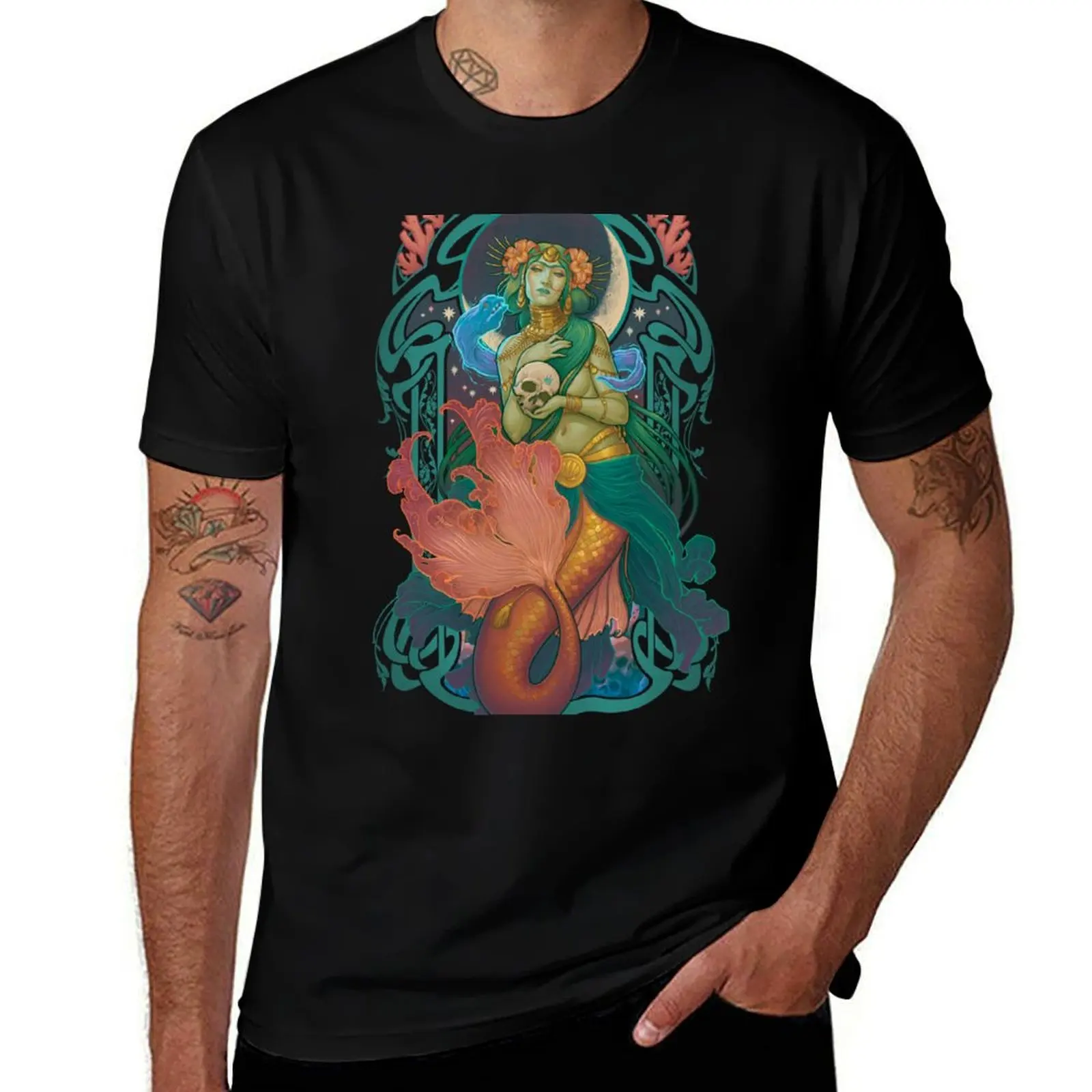 

cotton t shirt SEA WITCH shirt MERMAID shirts prints with T-Shirt t heavy for man t man